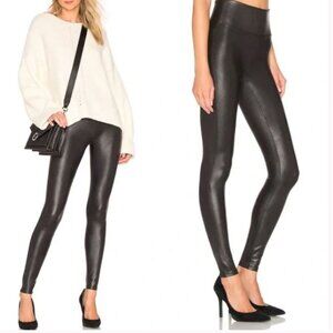 SPANX Leggings Medium Black Stretch Compression Slimming High Waist